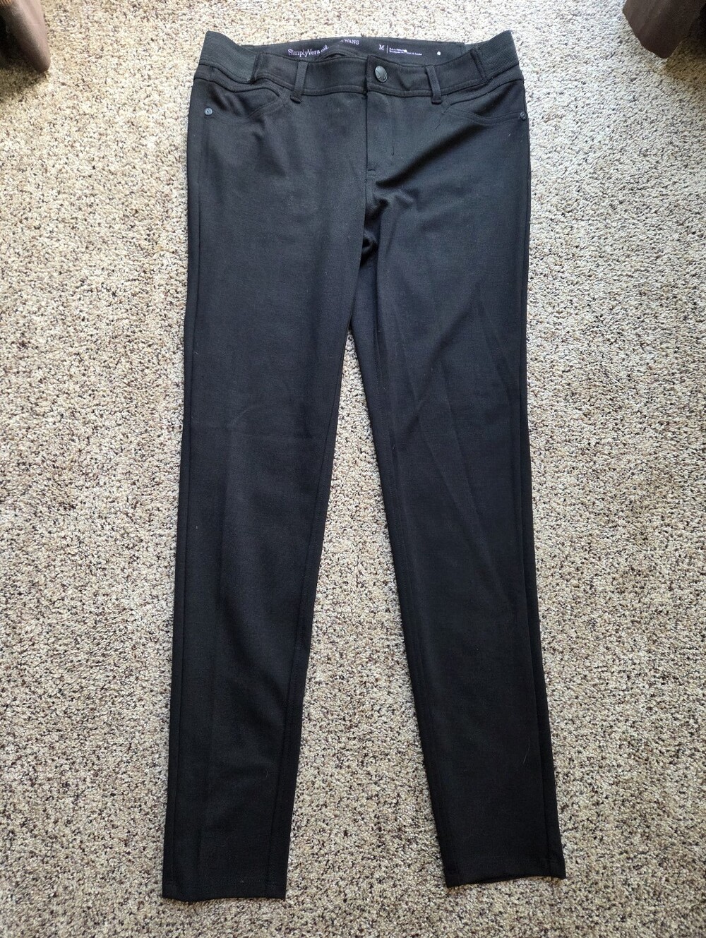 Vera Wang Black Skinny Dress Pants Stretch Comfortable Size M